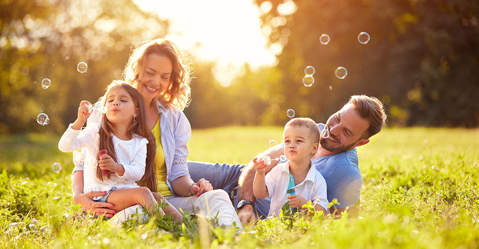 Family Blowing Bubbles family blowing bubbles
