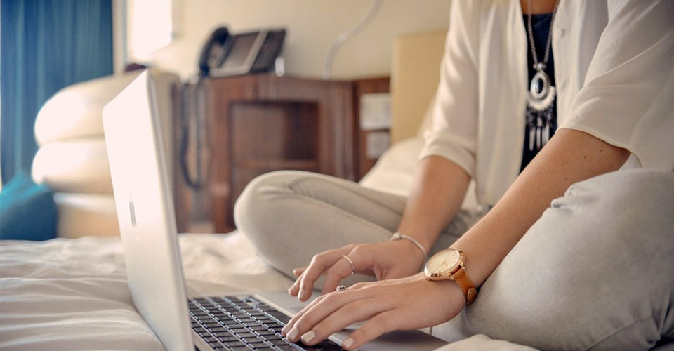 Woman using a laptop