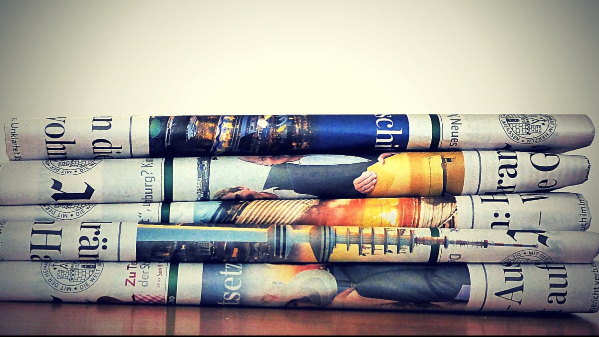 stack of newspapers